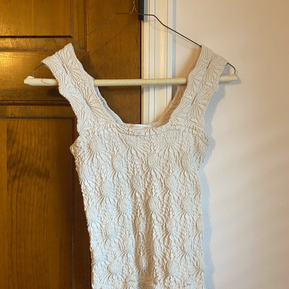 Altar'd State Cream Textured Tank Top